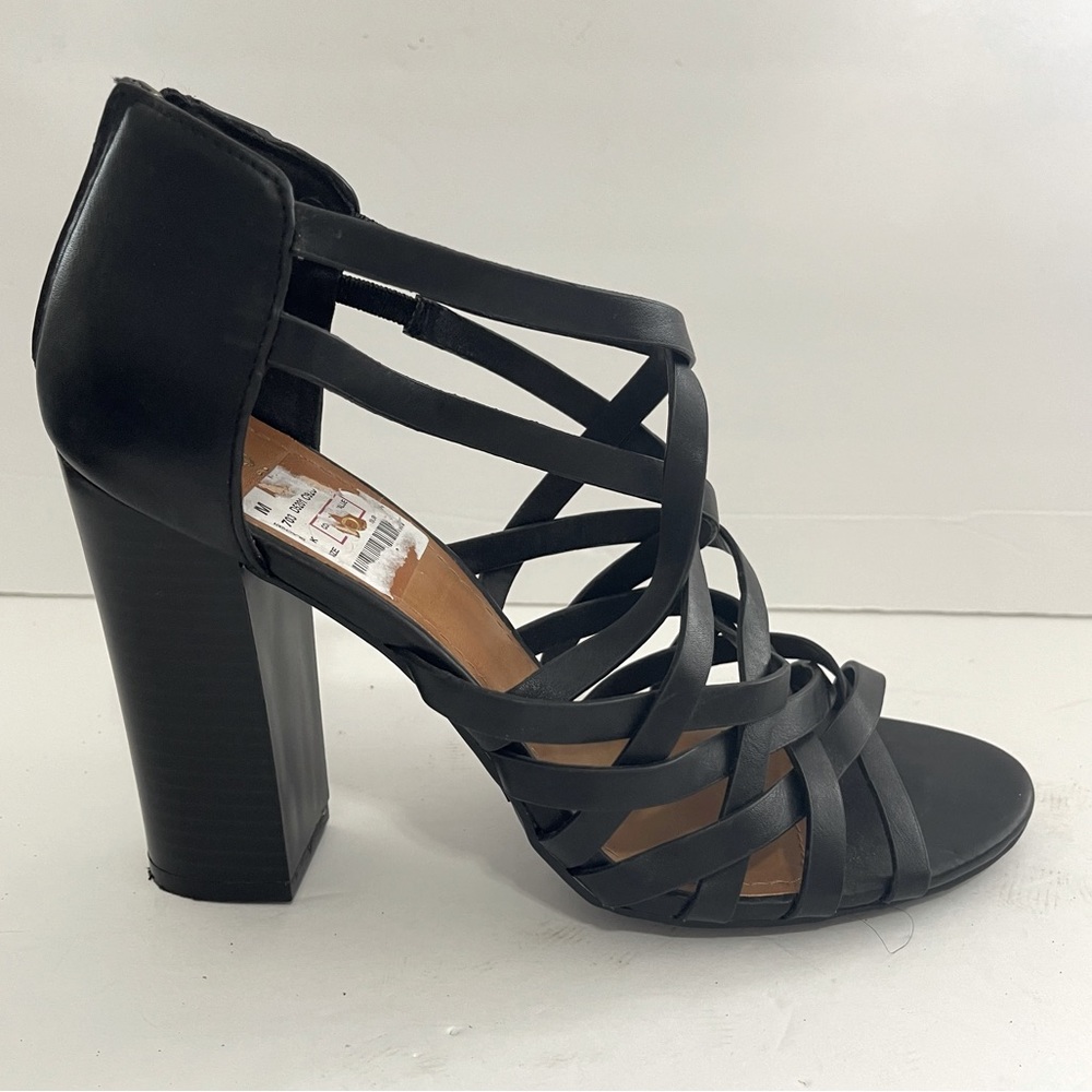 Bamboo Straps Heel Block Sandals #10